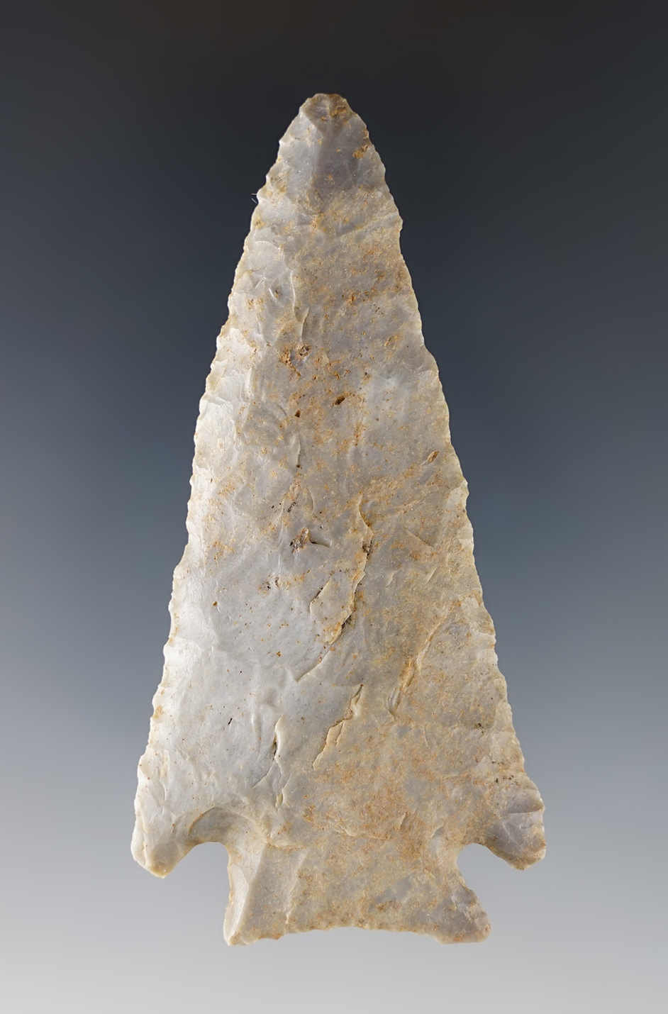 3 3/16" Kirk Corner Notched found in Marshall Co., Tennessee. Well patinated.