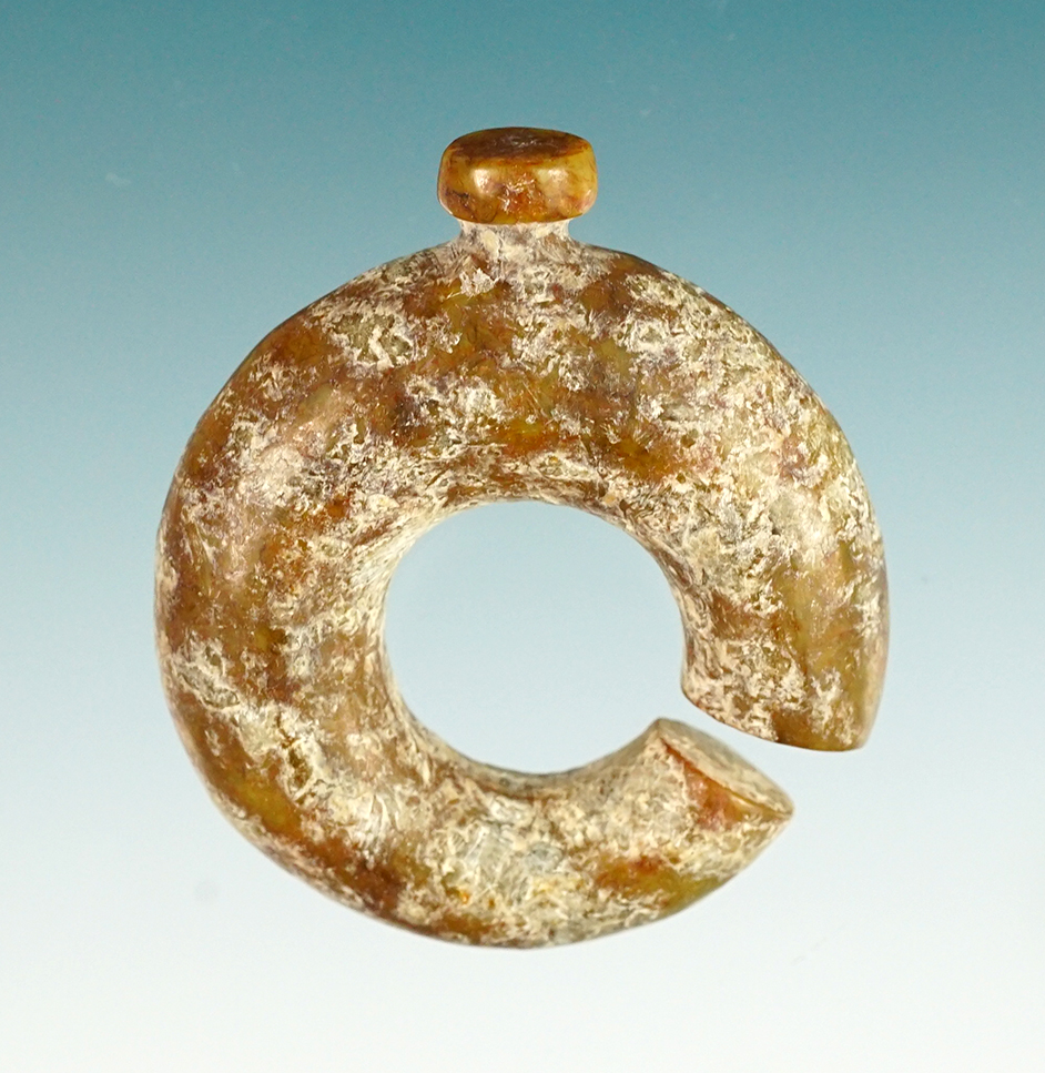 1 3/4" Knob Top Circular Pendant found in SE Asia. Ex. Clem Collins collection.