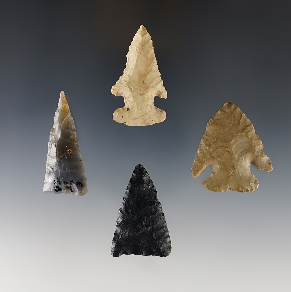 Set of 4 nice points found in Alabama & Tennessee. The largest is 1 7/8".