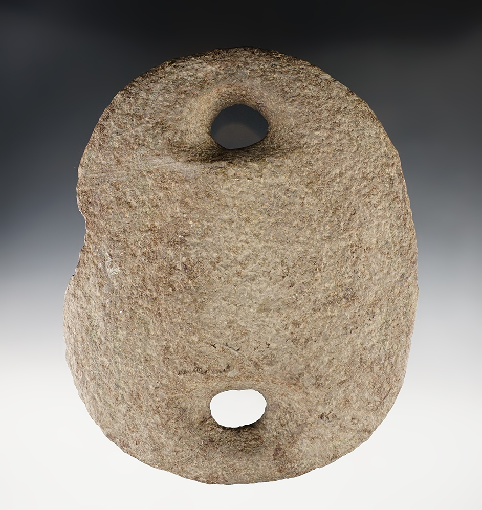 Rare 6 3/8" long Notched Ovate Preform found near Oxford, Butler Co., Ohio. Ex. Dr. M.E. Hawes. 