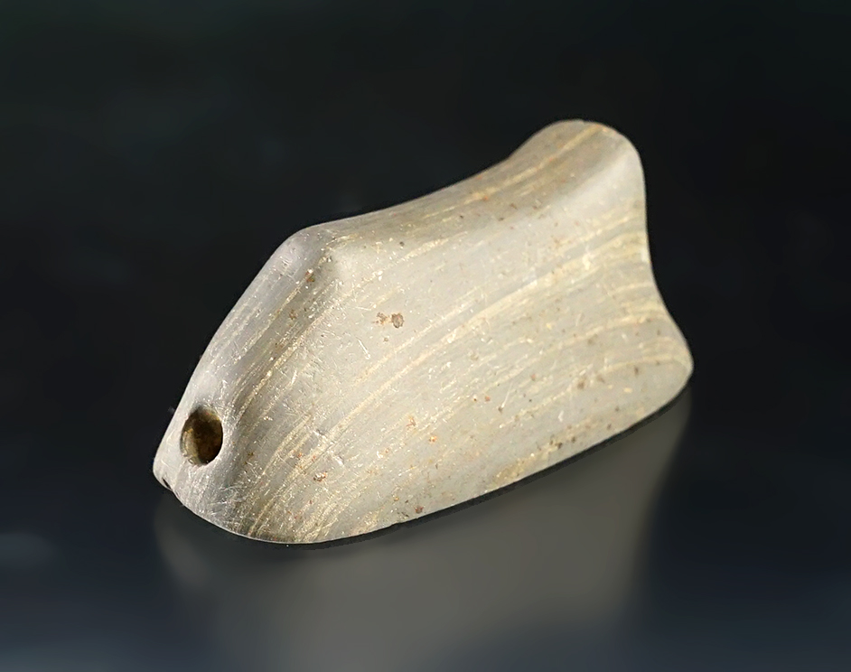 Highly unique and fine! 3" Birdstone pictured in Hothem's "Ancient Art of Ohio" on page 127.  Ohio.