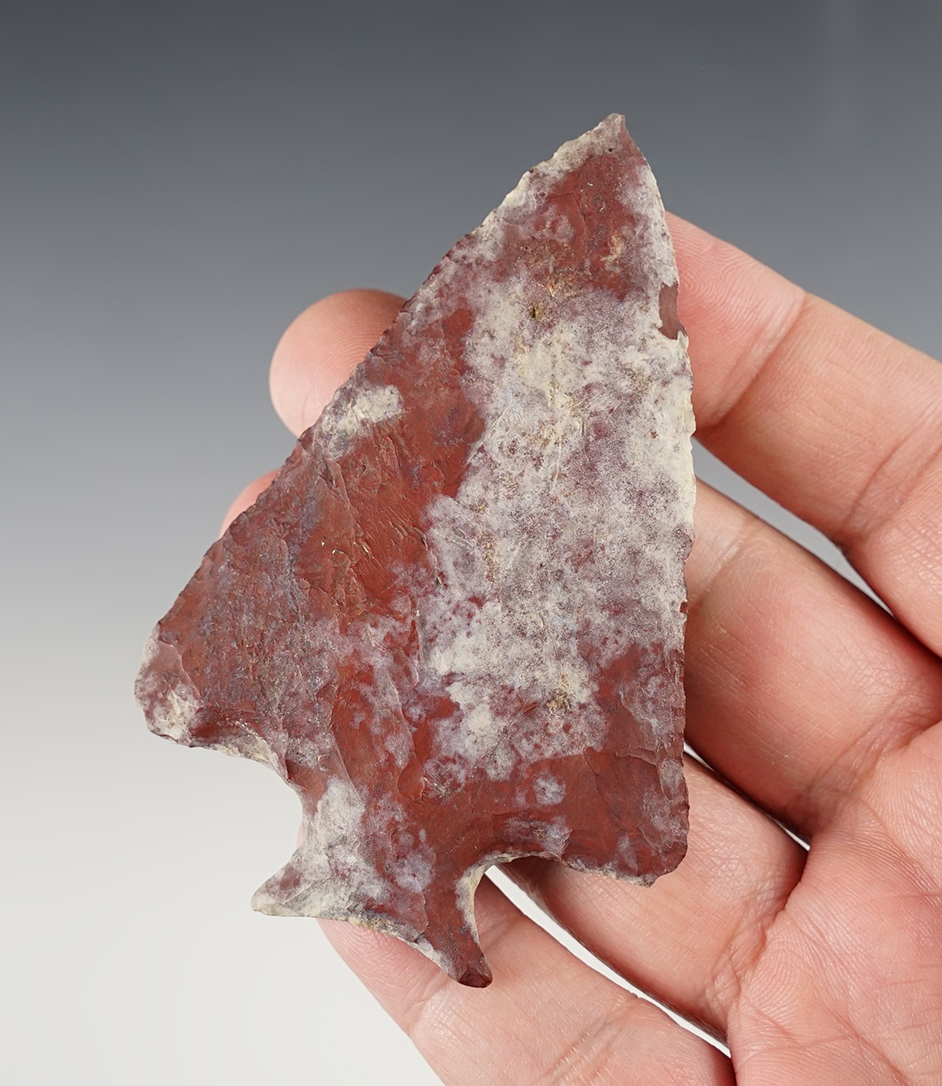 Sale highlight! 3 1/2" by 2 5/16" heavily patinated Perkiomen - heat treated Pennsylvania Jasper. NY.