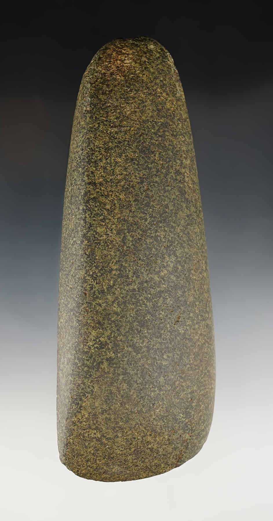 Very nice 7 3/4" Square-Sided Celt made from a green speckled Hardstone.