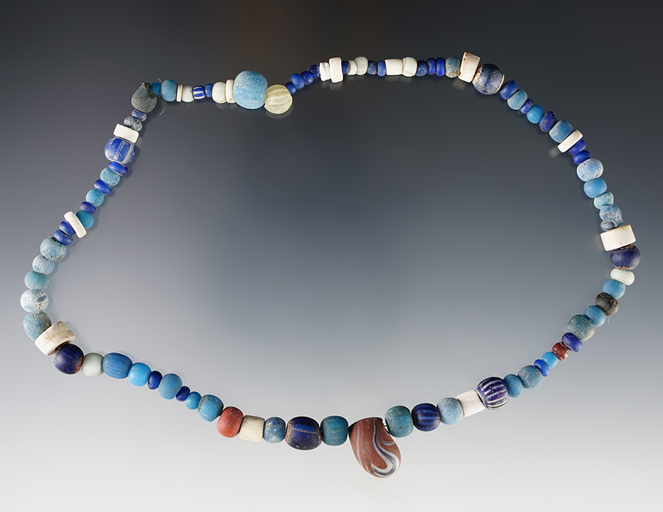 15" Strand of beautifully colored Beads found at Genoa Fort, Genoa, New York.