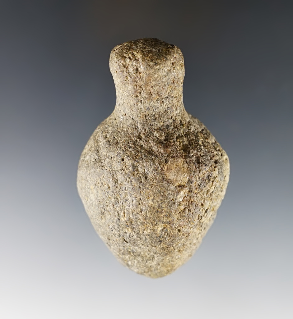 Nicely styled 3" Hardstone Plummet found in Southern Maine.