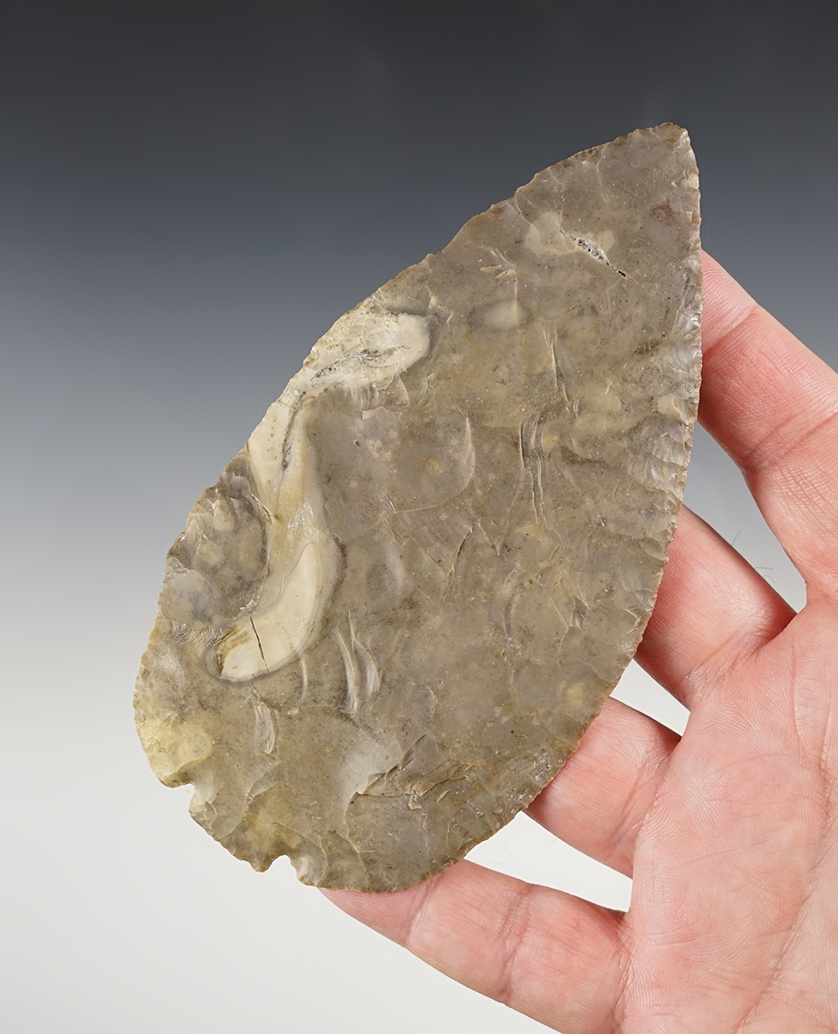 Nice 5 3/8" Texas Base Tang Knife that is broken and glued tightly. Comes with a Dickey COA.