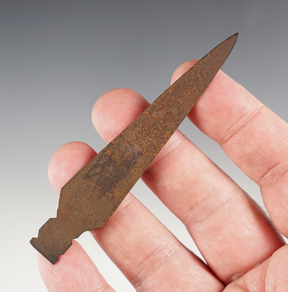 3 5/8" historic period Iron arrow in nice condition.