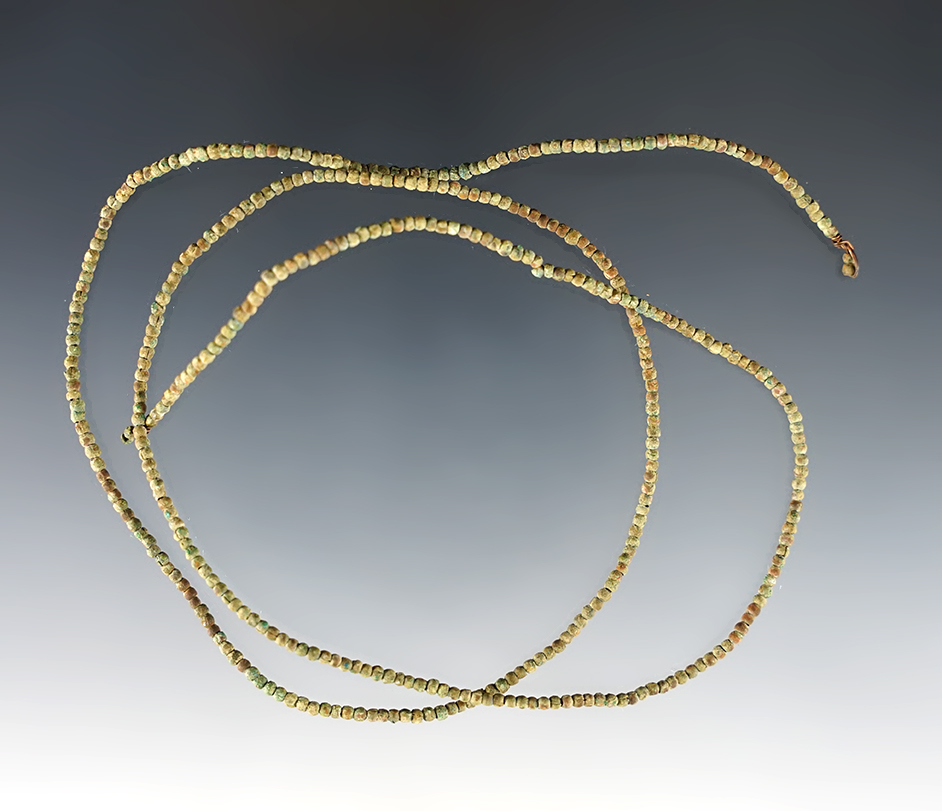 22" strand of brass micro-beads recovered at the Townley Read site, Geneva New York. 
