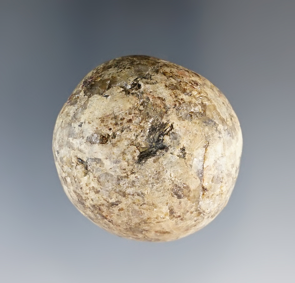 1 3/8" Woodland Cone made from multi-colored stone. Found in Ross Co., Ohio. Ex. Max Shipley.