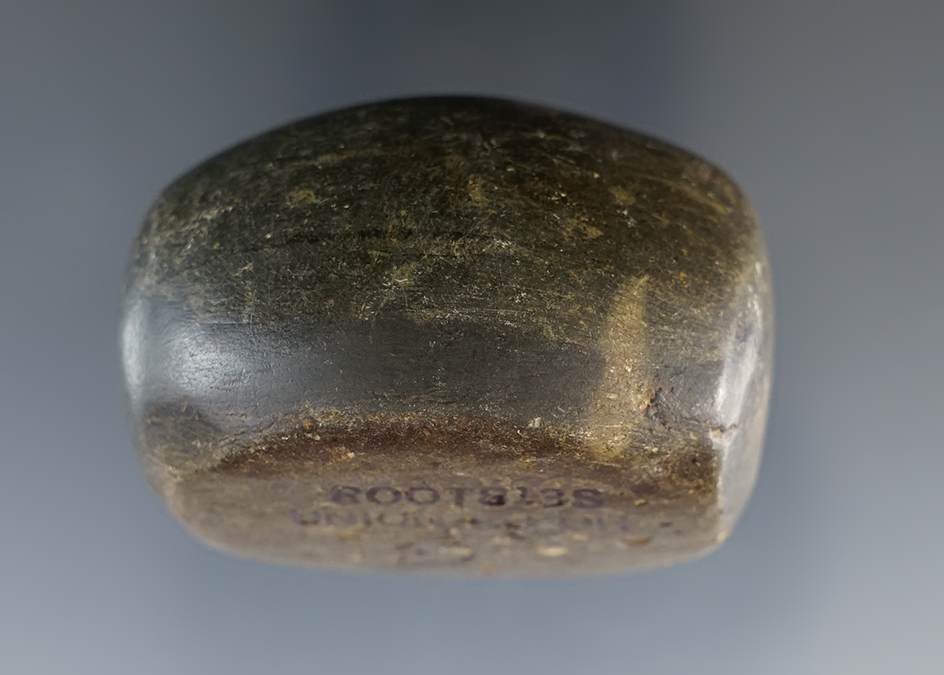 1 3/4" Early Woodland Loafstone made from Hardstone. Found in Union Co., Ohio. Ex. Richard Turner.