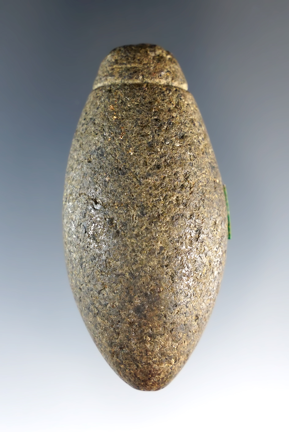 2 7/16" Plummet - Hardstone. Found in Brown Co., Ohio. Ex. Bob Craver, Charlie Crocker (#229),.