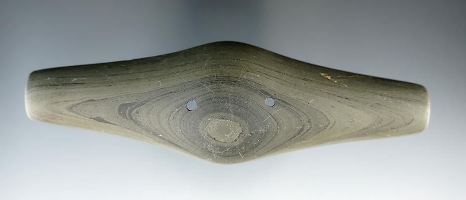 5 7/16" Adena Expanded Center Gorget from Jackson Twp., Richland Co., Ohio.