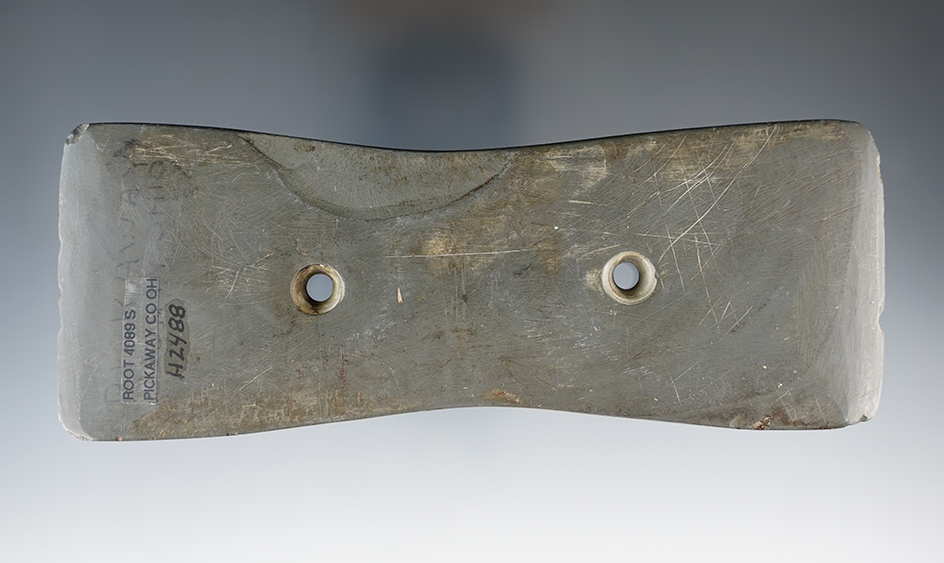 6 1/16" Hopewell Bi-Concave Gorget found in Pickaway Co., Ohio. Ex. Dick Murry, Jim Hovan (#H2488).
