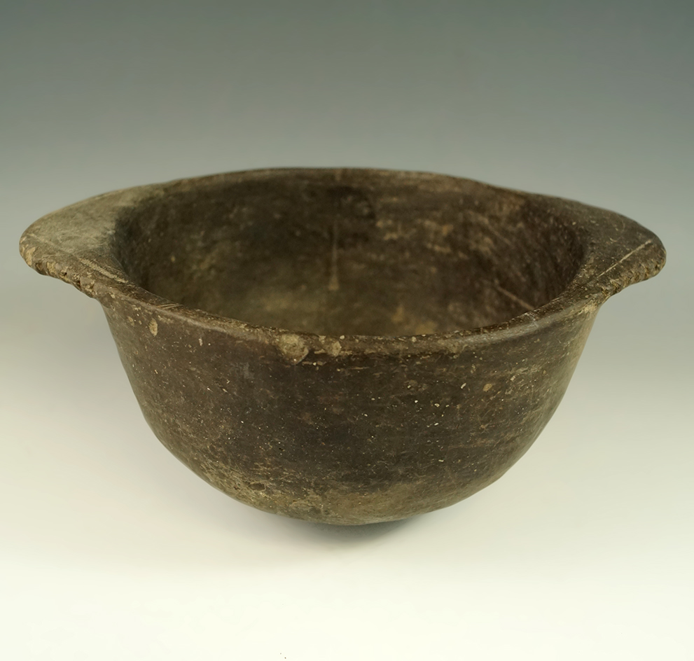 6 1/2" Late Woodland Clay Pot found in Adams Co., Ohio, above Aberdeen Ohio.  Ex. Dr. Gordon Meuser.