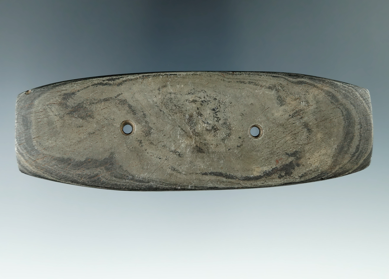 4 7/8" Hopewell Bar Gorget found in or near Colon, Colon Twp., St. Joseph Co., Michigan. Ex. Townsen