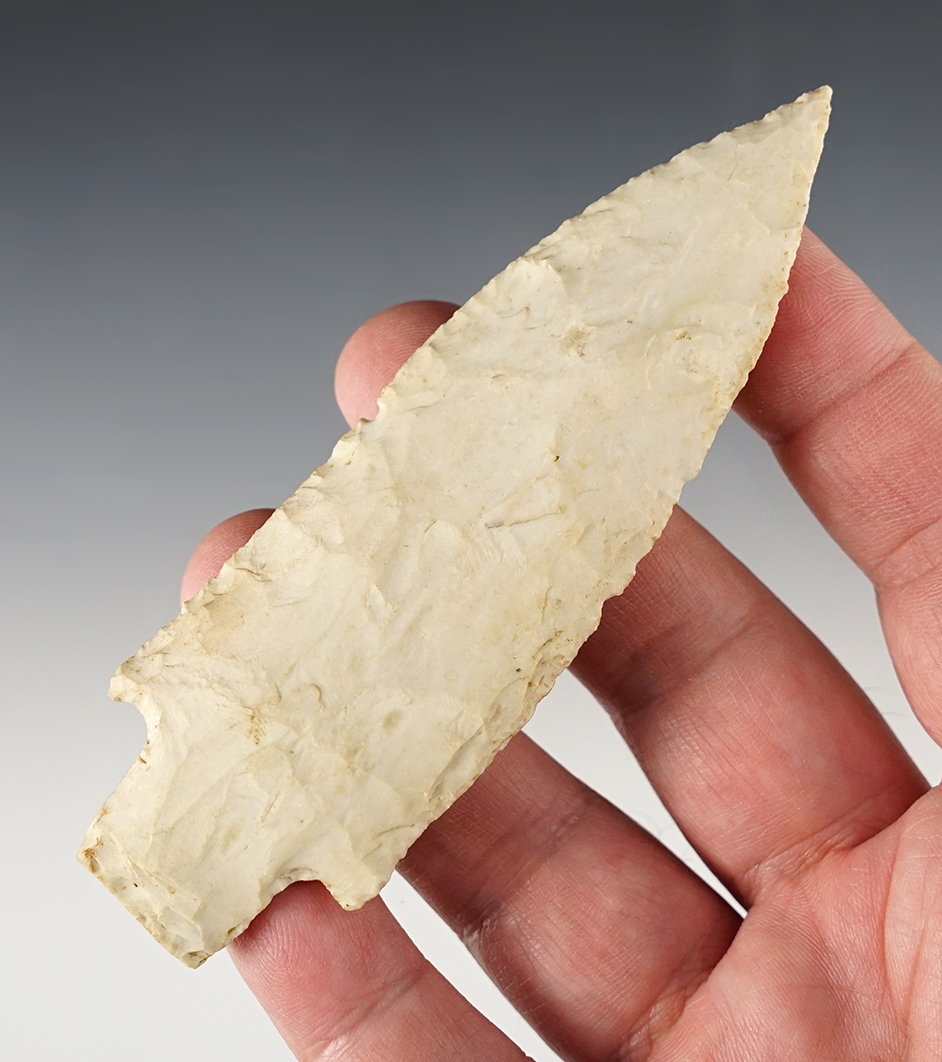 4 7/16" Burlington chert Etley knife found in Madison County Illinois.