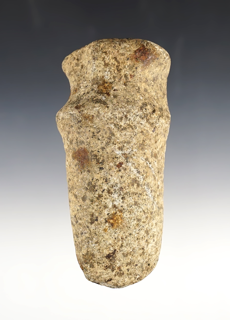 4 3/4" long 3/4 Groove Axe made from Porphyry. Found in Richland Twp., Whitley Co., Indiana. 