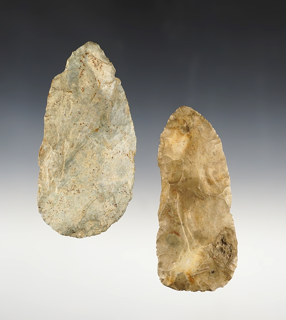 Pair of well patinated Blades. found close to the Maumee River, east of Ft. Wayne, Indiana