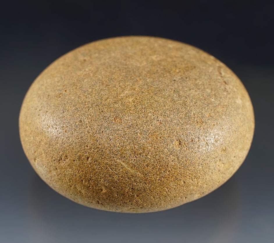3" Biscuit Discoidal found in Hardin Co., Illinois. Made from patinated Hardstone. 