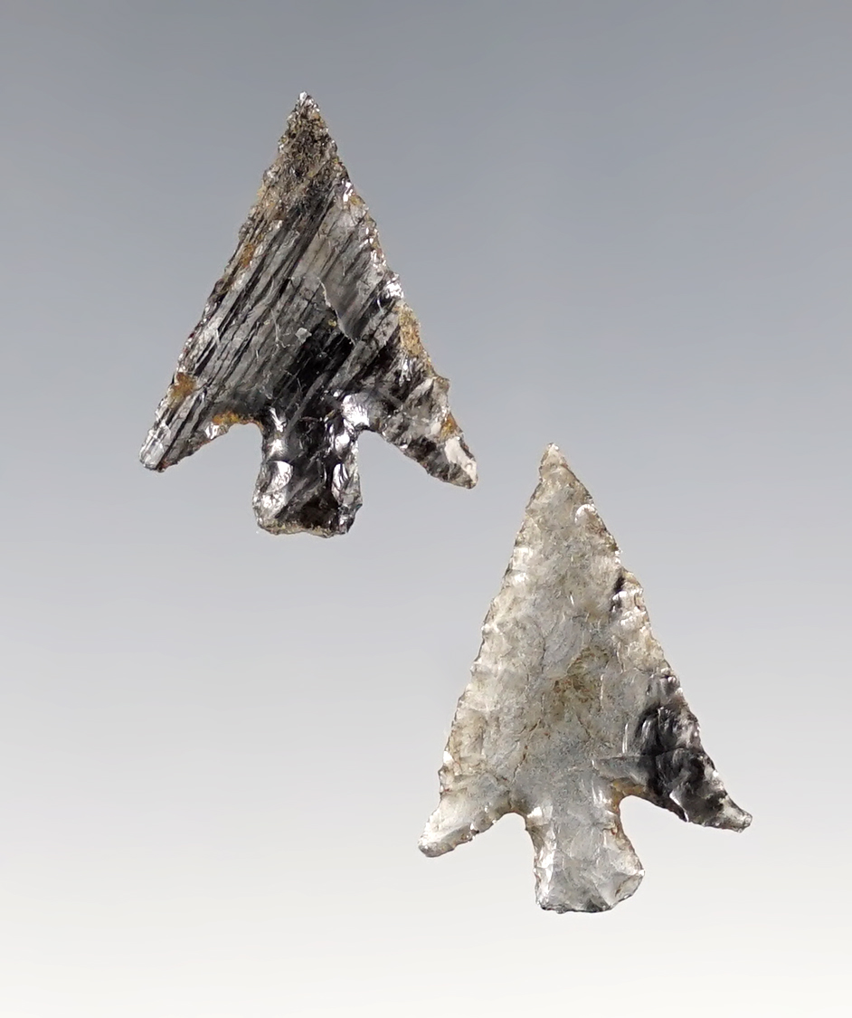 Nice pair of Gempoints made from Obsidian. Both were found near the Mid-Columbia River