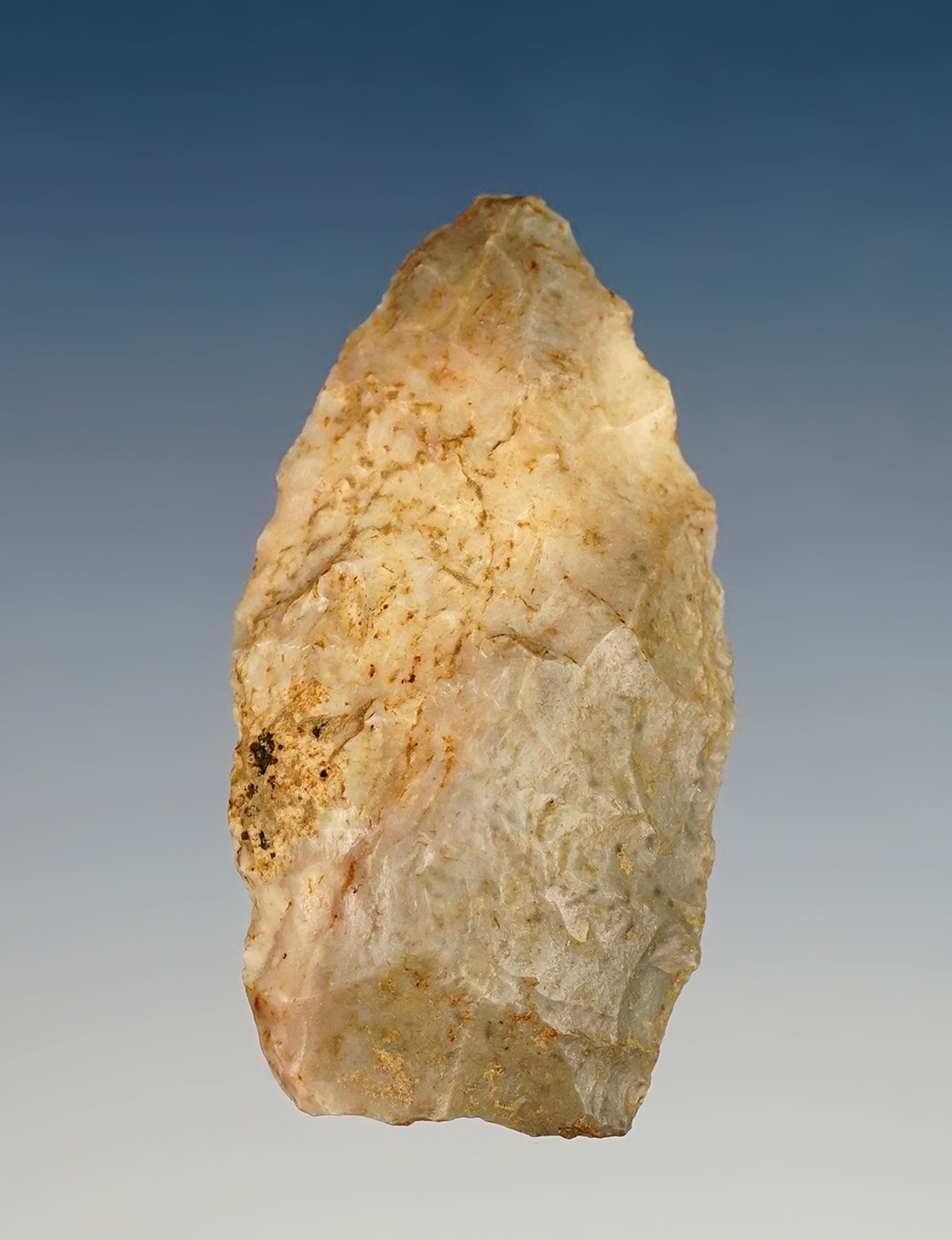 1 3/4" Milnesand made from gray and beige chert. Found in northern Oklahoma. Rogers COA. 