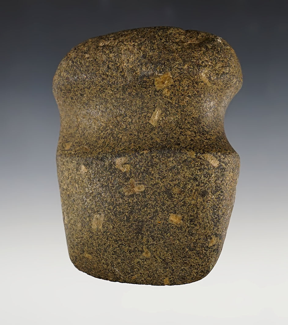 4" long 3/4 Grooved Axe that is well styled from Porphyry. 