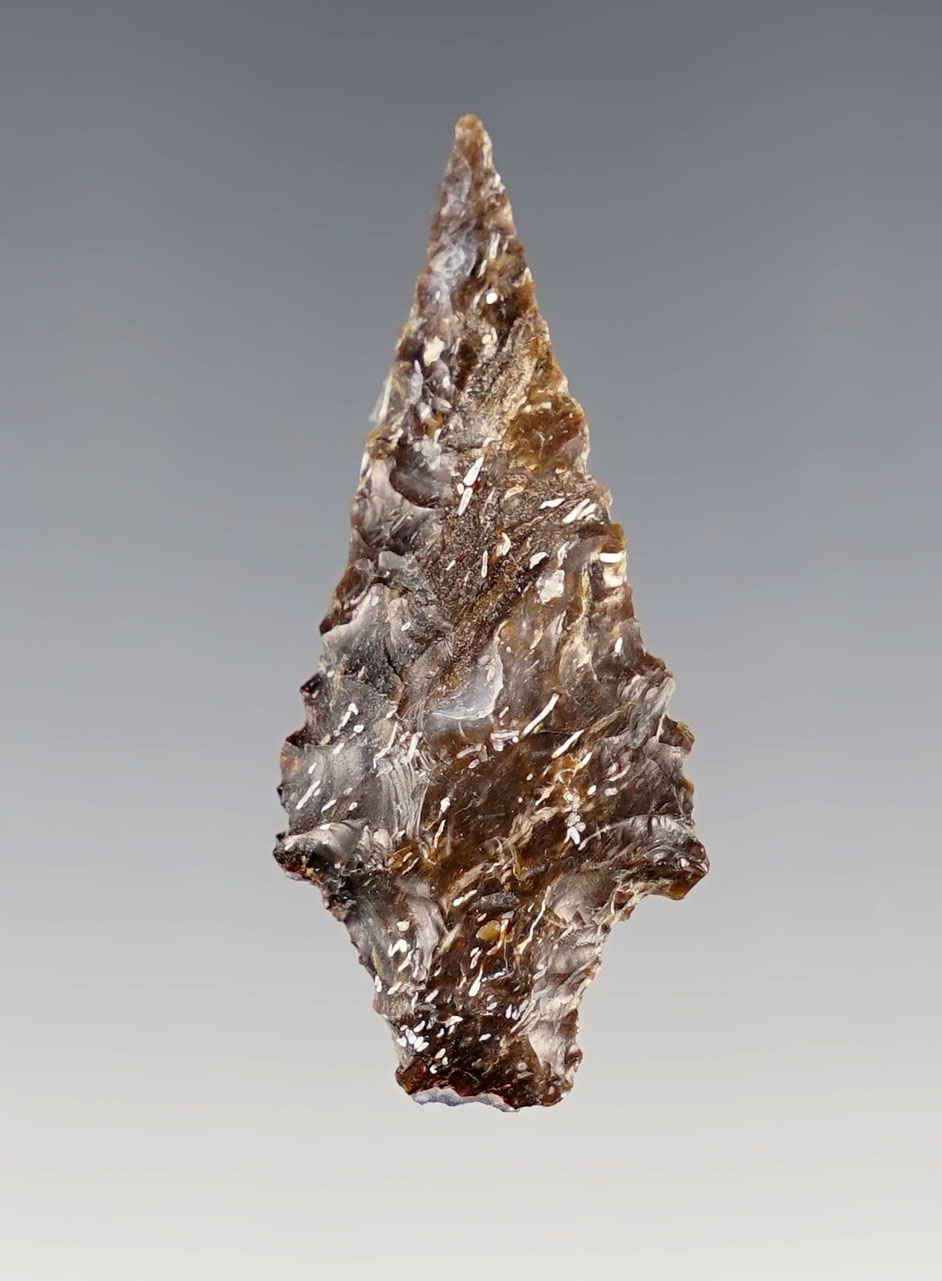 1 9/16" Serrated Rabbit Island made from well patinated material. Found near the Columbia 