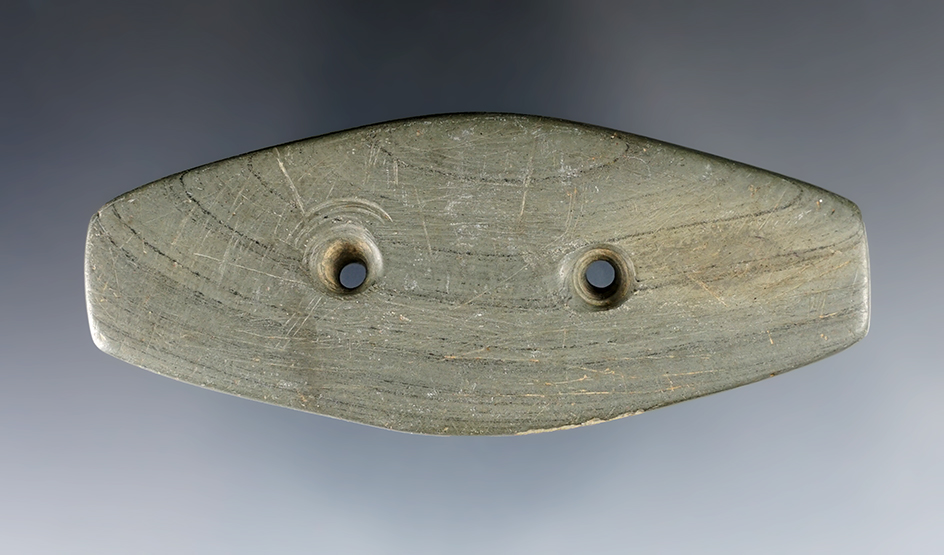 3 5/8" Expanded Center Gorget .  Ashland Co., Ohio. Ex. Steve Fuller, Jim Johnston Collections. 