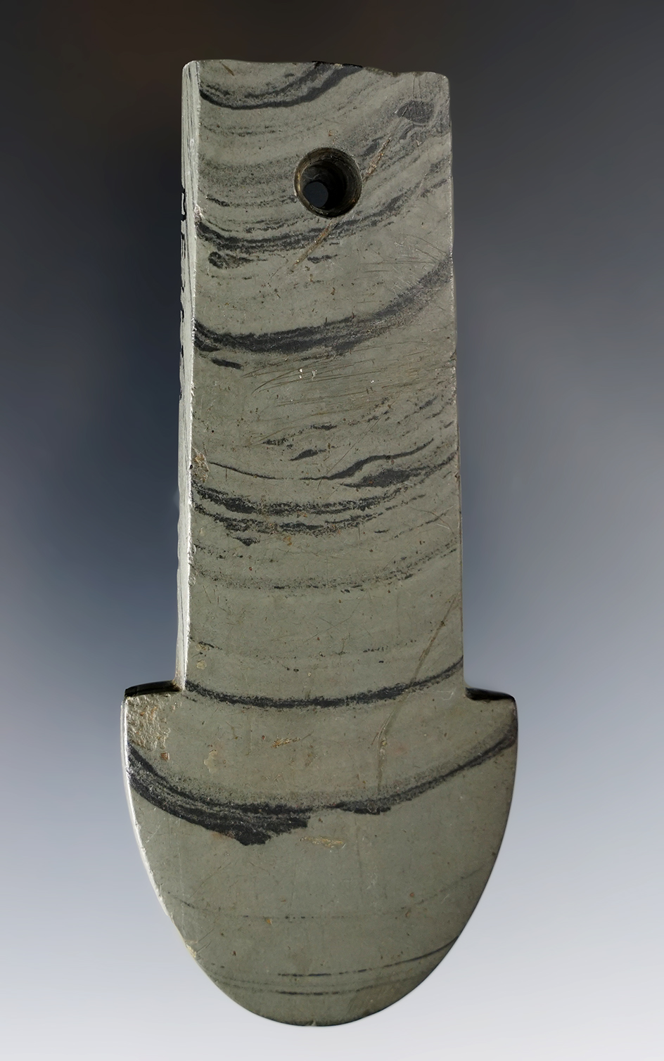 4" Adena Anchor Pendant - Mercer Co., Ohio. Pictured in "Who's Who" #3, page 179 & "The Redskin"