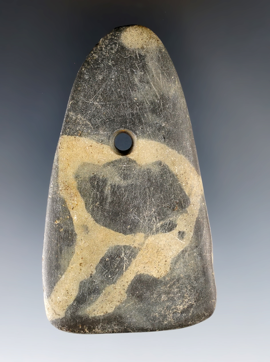 3 3/16" Hopewell Trapezoidal Pendant. Champaign Co., Ohio. Ex. Wehrle. Townsend collections. 