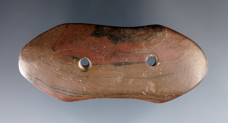 Miniature 3 1/8" Woodland Indented Gorget. Ex. Frank Burdett, Perry Snider, Mike Barron Collections. 