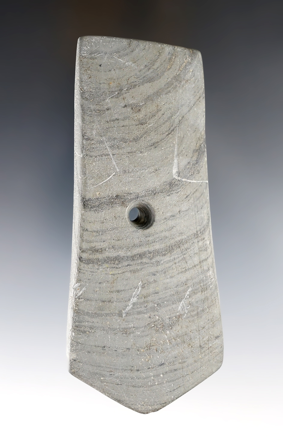 4 3/4" Hopewell Pentagonal Pendant found in Wayne Co., Michigan. Ex. Norman Grogitsky, Archie Diller