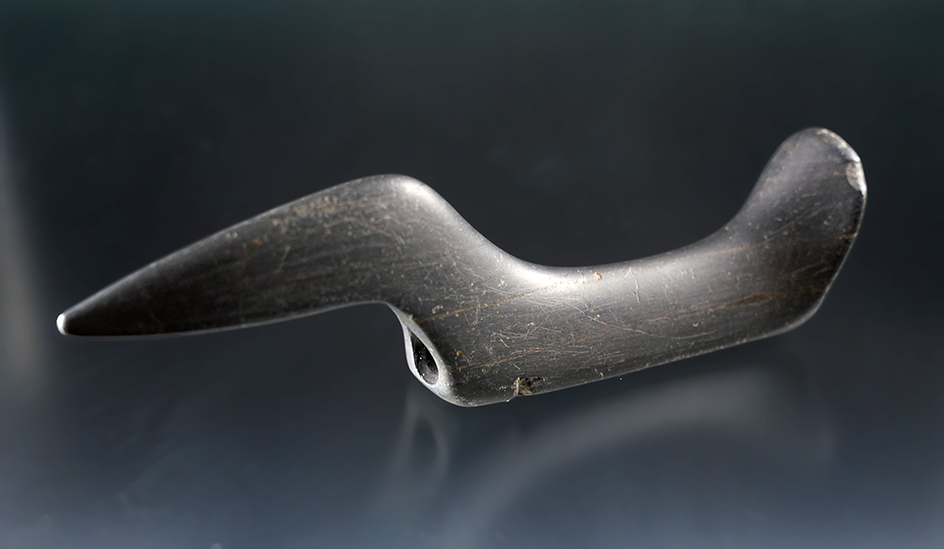 5 3/8" Glacial Kame Birdstone with restoration to the head area -  Champaign Co., Ohio. Ex. Wehrle.