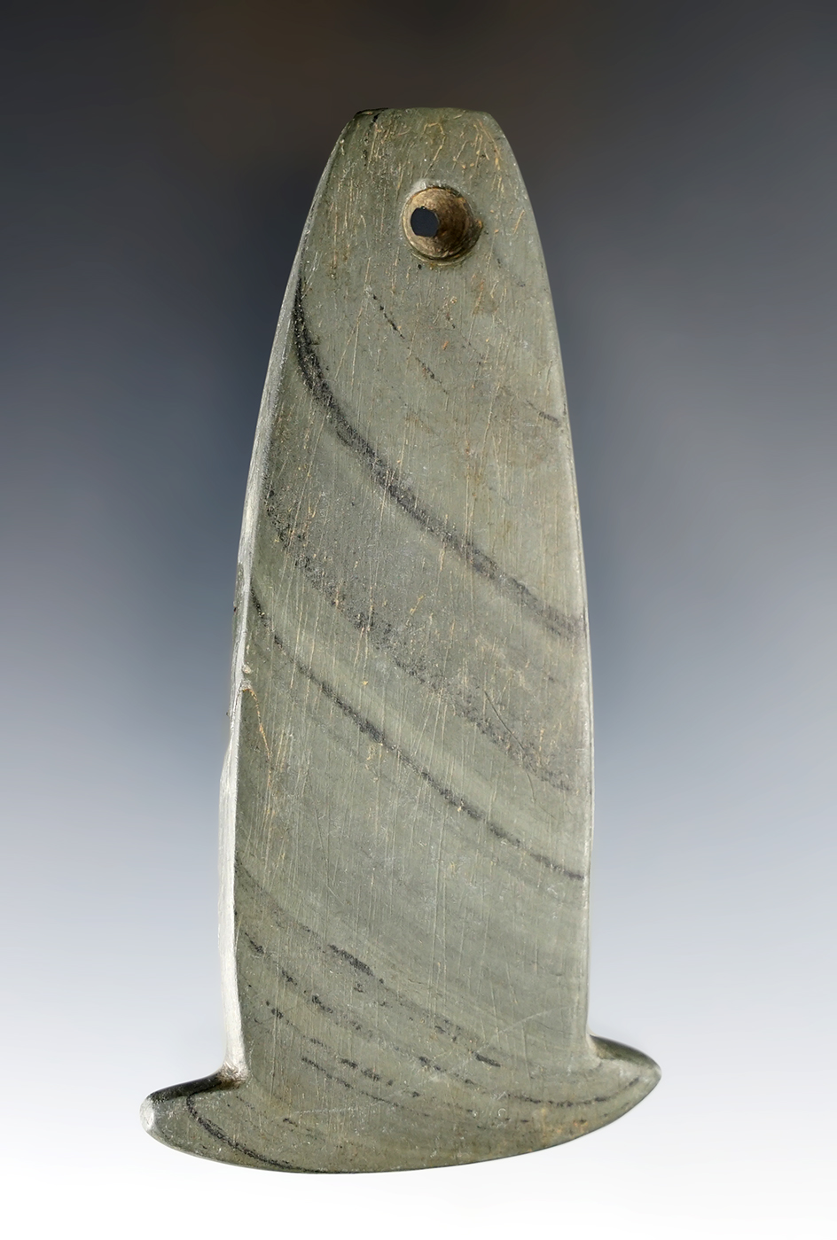 Nicely styled 4" Adena Anchor Pendant - Delaware Co., Ohio. Ex. Dr. Bunch, Vietzen, Lynn Brooks.