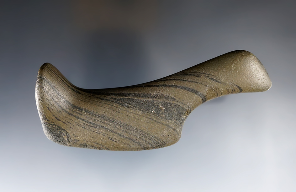 4" Glacial Kame Birdstone found 2 miles north of Sugar Creek, Tuscarawas Co., Ohio. GIRS COA. 