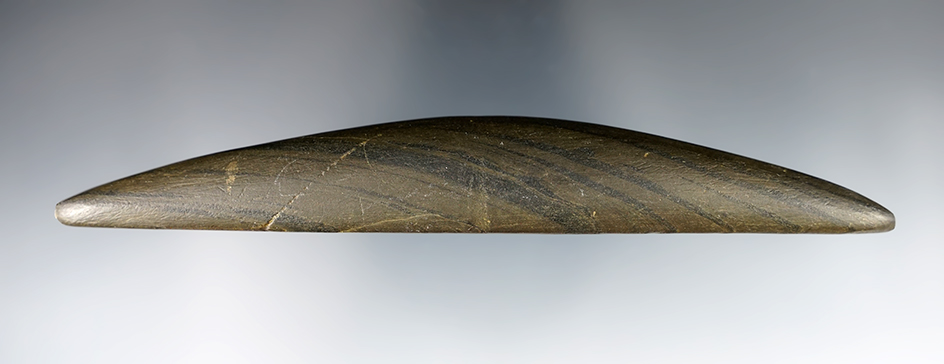 5 3/4" Archaic Elliptical Bar Weight found in Richland Co., Ohio. Pictured in "Ohio Slate Types"!