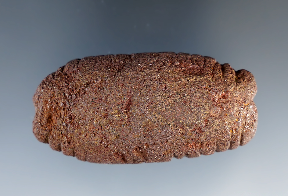 2 1/4" Incised Bar made from red Hematite. Found in Guernsey Co., Ohio. Ex. Dr. Jack Knapp Collection. 