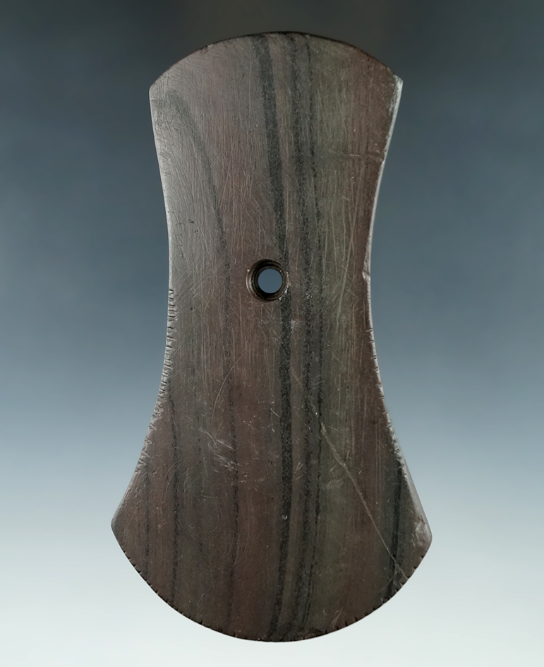 4 15/16" Adena Bi-Concave Pendant that is highly tallied - Northeast Indiana. Pictured 3 times!