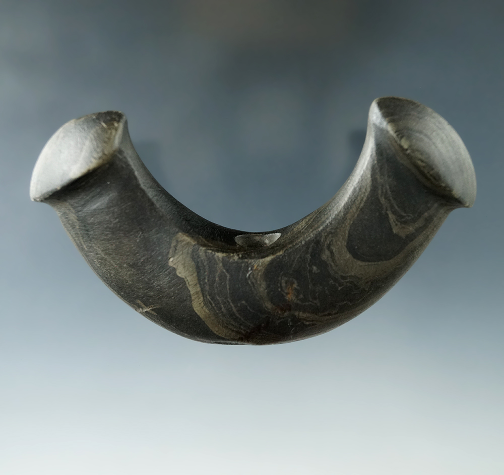 Sale Highlight - Rarest of the Rare! 4 1/4" Knobbed Crescent- Ohio. Pictured 8 times!. Davis COA.