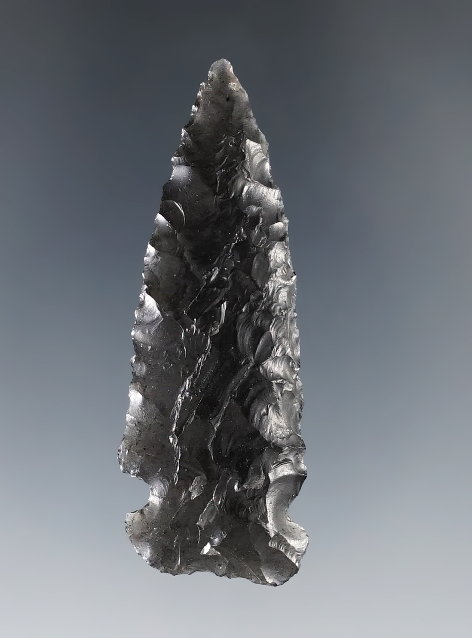 2 3/16" Obsidian Sidenotch that is nicely translucent found in southern Oregon.