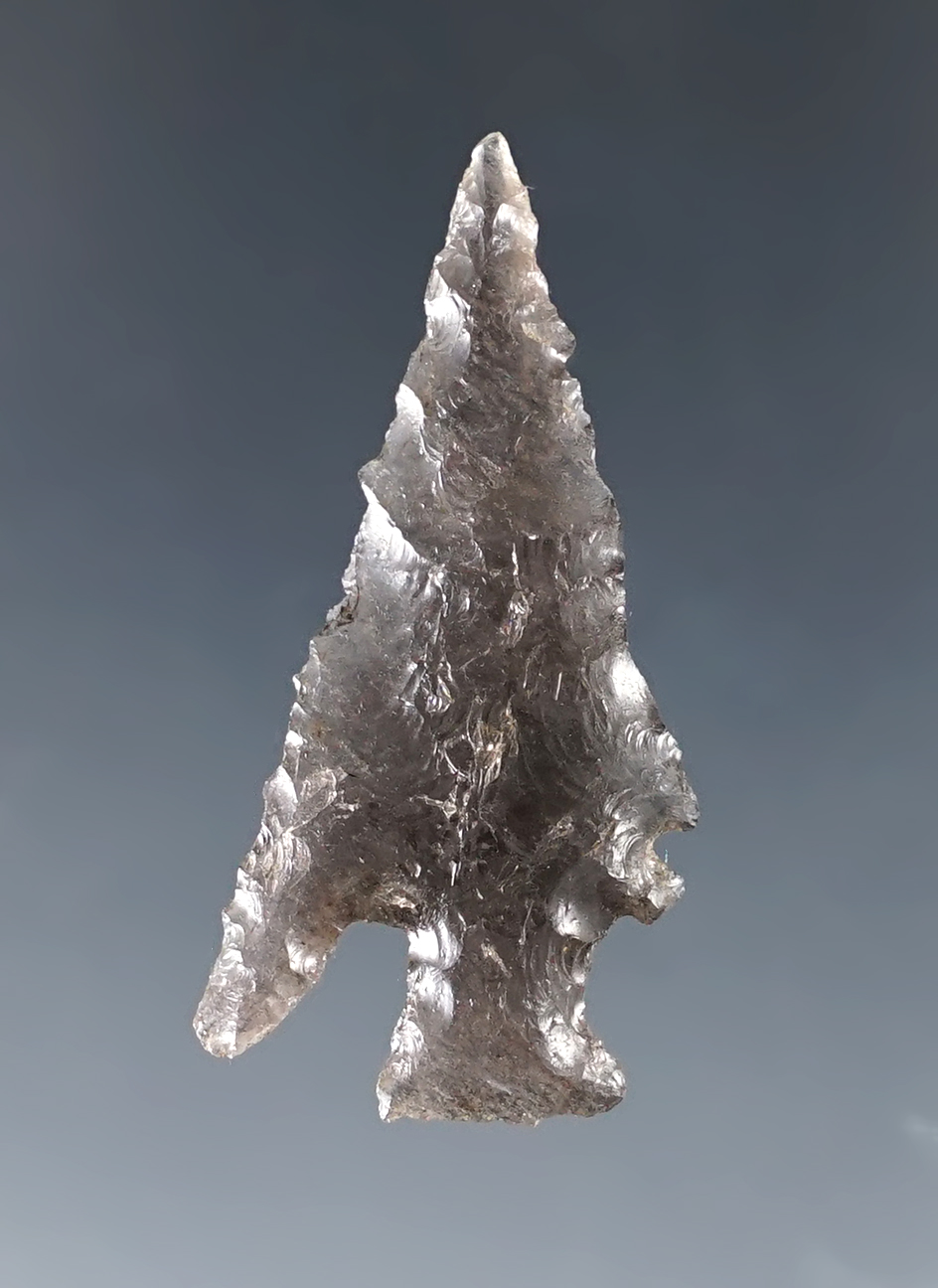 Uniquely styled Obsidian Cornernotch that is nicely translucent - southern Oregon.