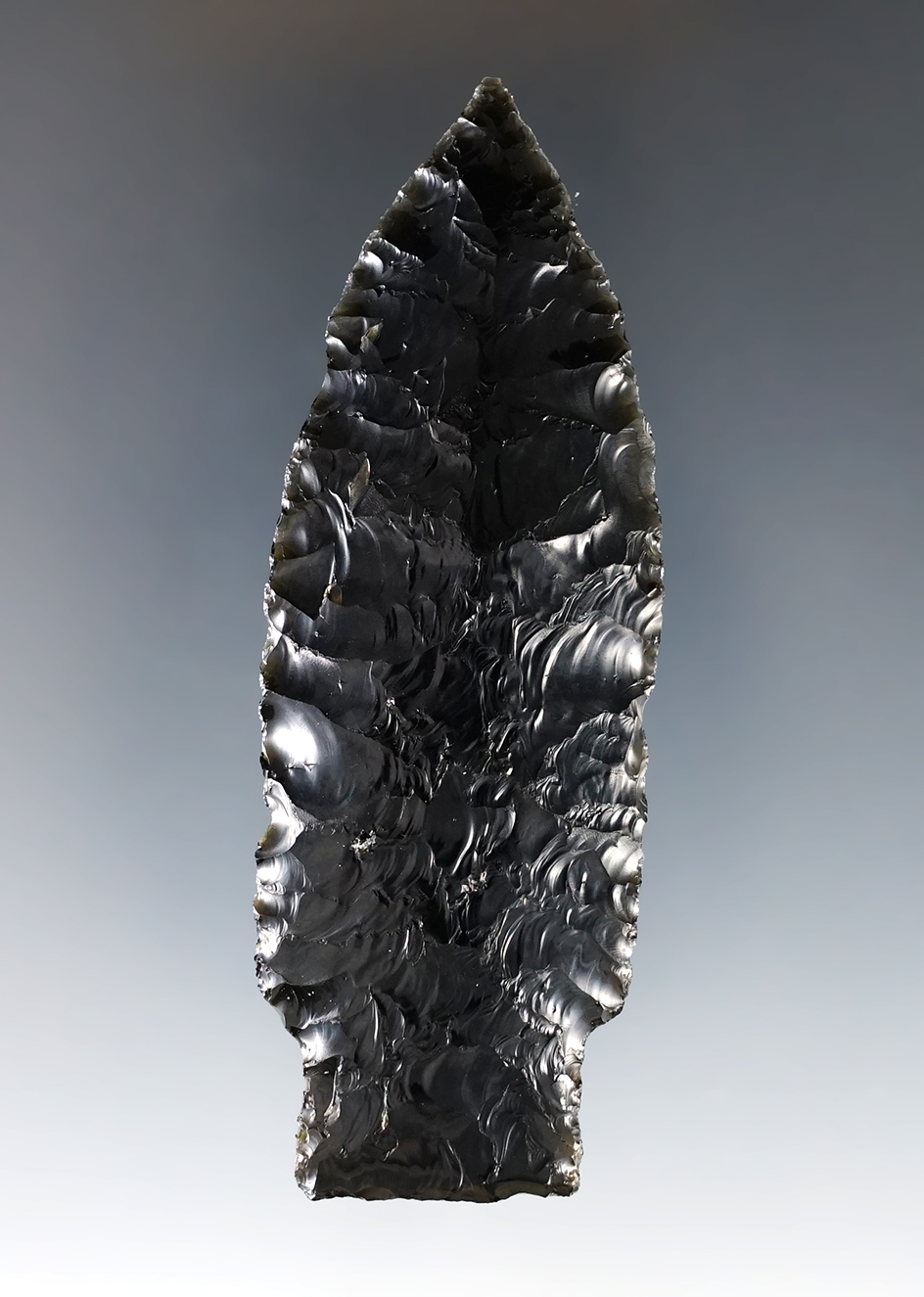 Superb 3 1/16" Scottsbluff. Found by R.D. Mudge in the Black Rock Desert of Nevada. Stermer COA.