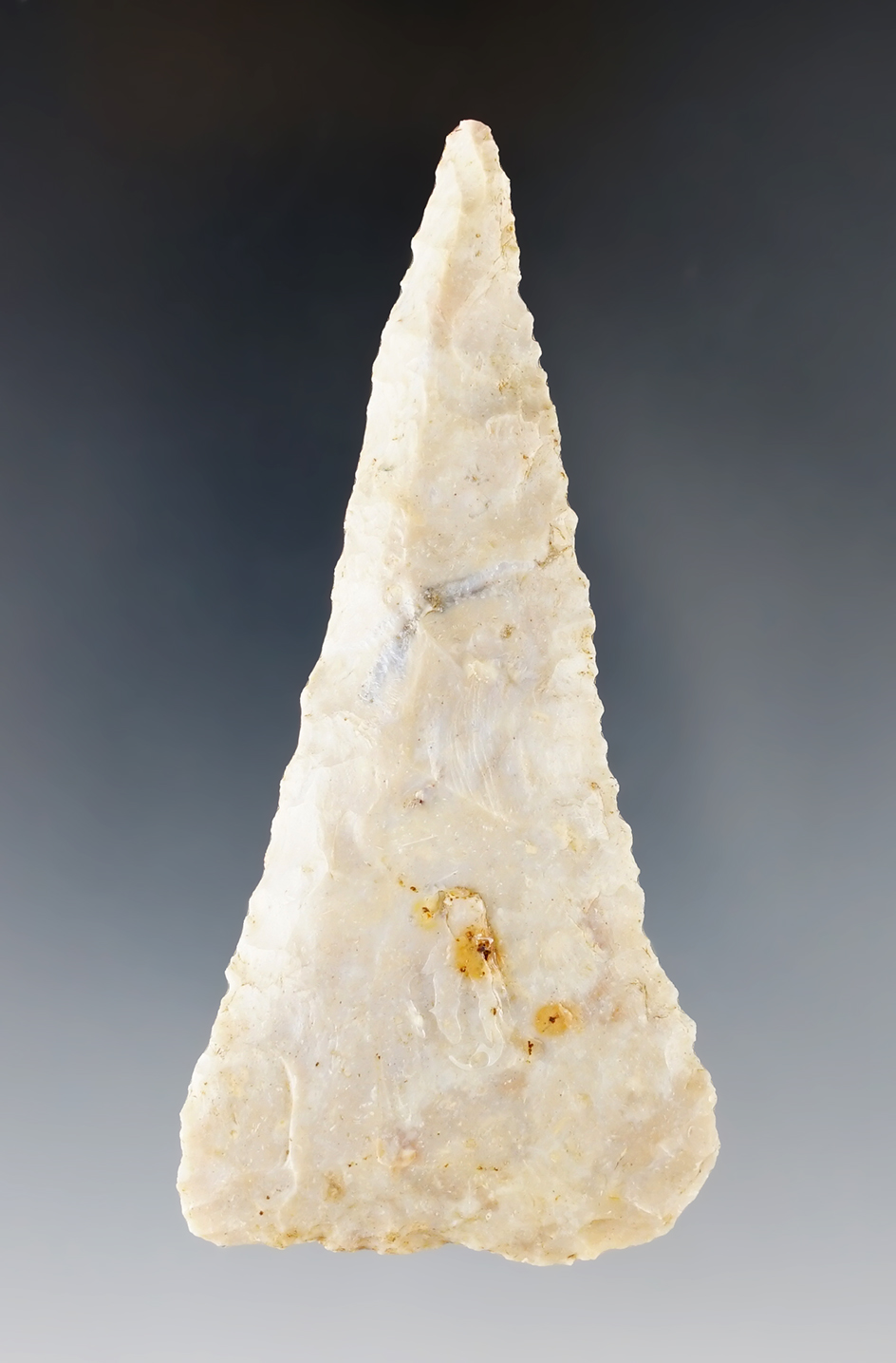 3 7/16" Cobbs Triangular Beveled Knife made from Boyles Chert found in Lincoln Co., Kentucky.