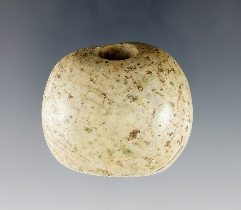 1 9/16" Pre-Columbian Hardstone Bead found in Central America.