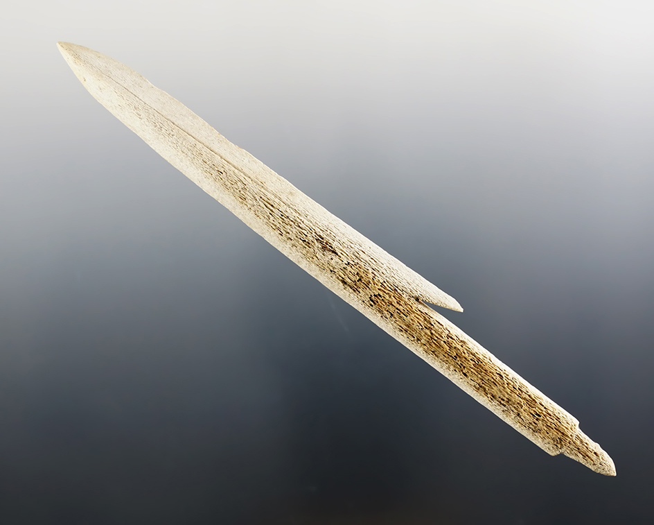 Nicely styled 5 1/2" Alaskan Bone Harpoon found around St. Lawrence Island.