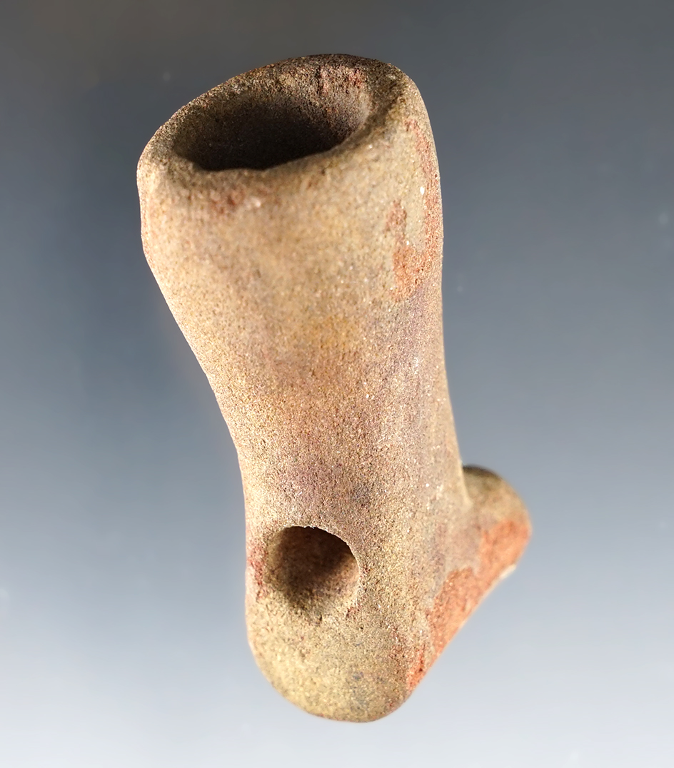 Fine 2 1/2" tall Ft. Ancient Sandstone Pipe found in Scioto Co., Ohio. Ex. Jack Hooks collection.