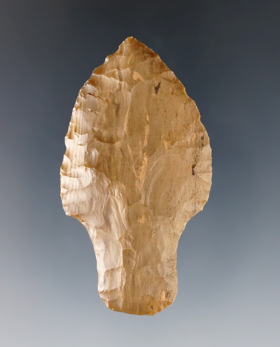 2 1/4" Stemmed Point found in Mable, Colorado. An early type, possibly Paleo. Taylor COA.