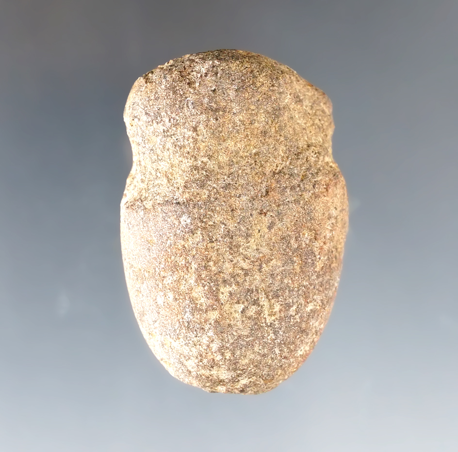 Miniature 1 7/8" Full Groove Hammerstone found in Ohio.