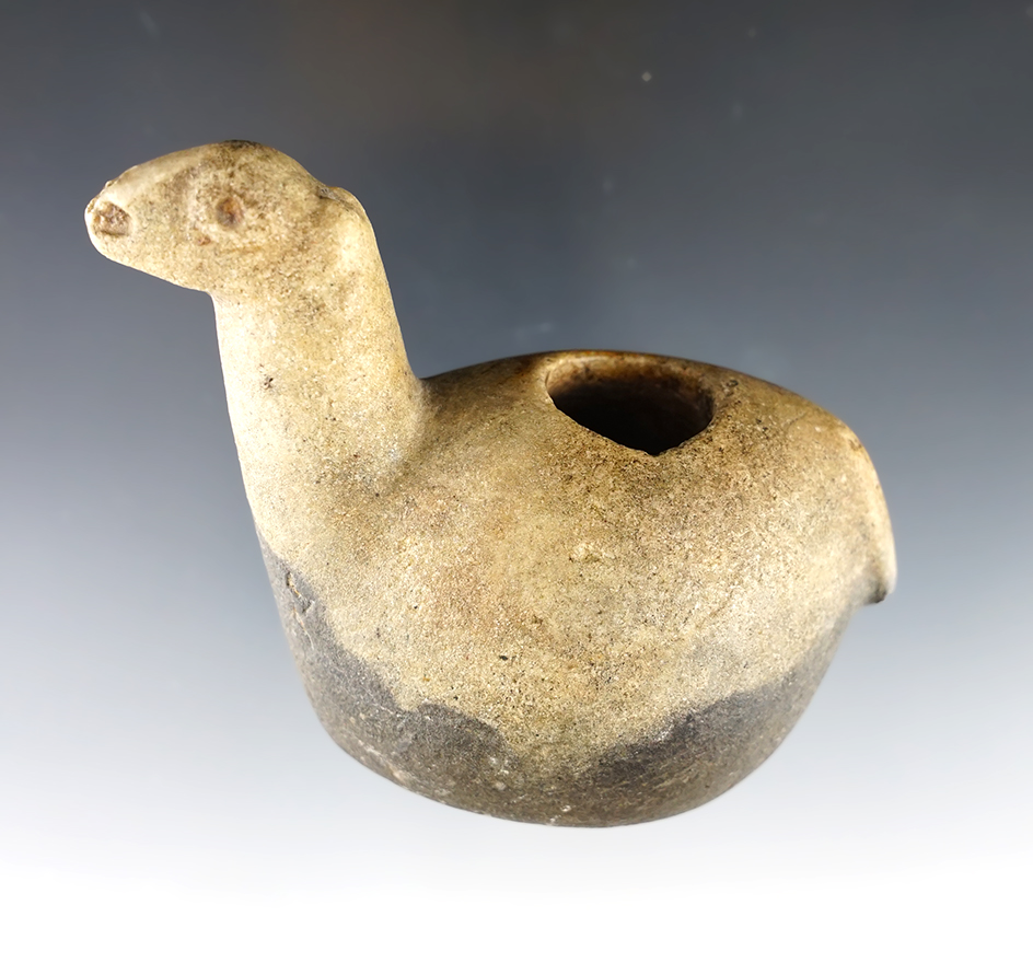 3 1/8" long x 2 9/16" tall llama Canopa made from two-tone Hardstone - Peru.