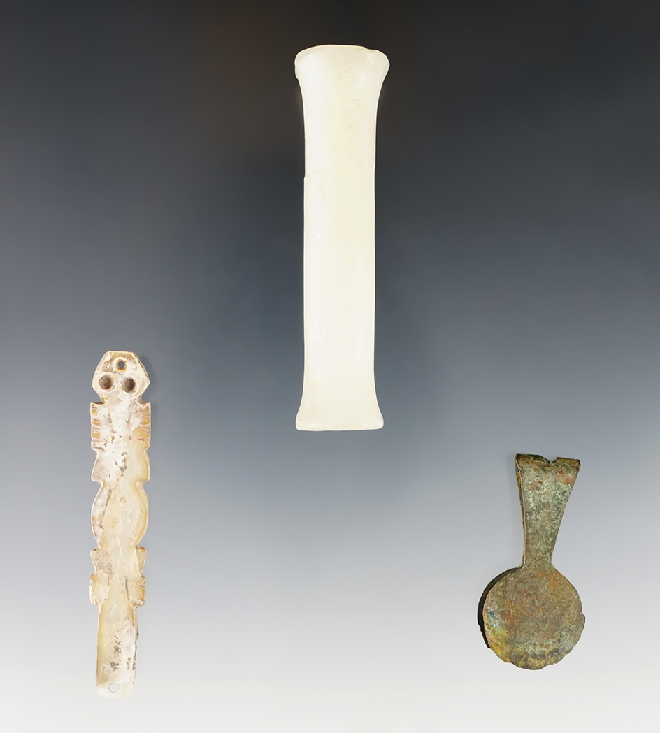 Group of unique Pre-Columbian artifacts including a pair of tweezers recovered in Peru